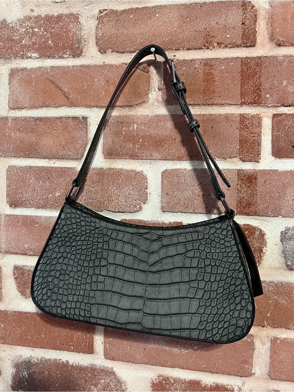 French Connection Croc-Embossed Shoulder Bag - Picture 3 of 9